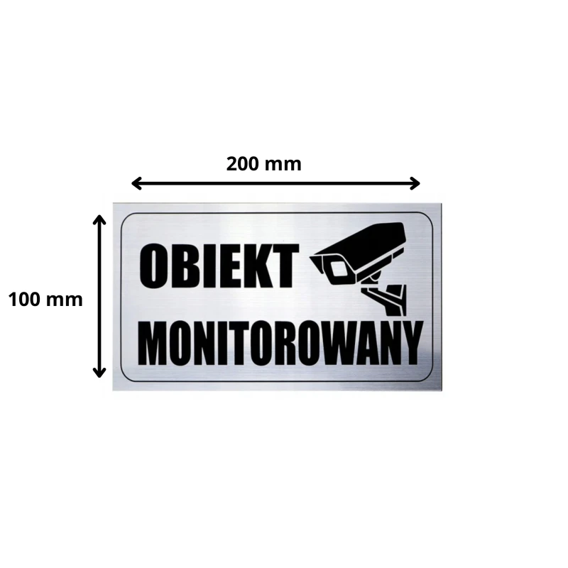 Tabliczka na drzwi grawerowana OBIEKT MONITOROWANY 20x10 cm