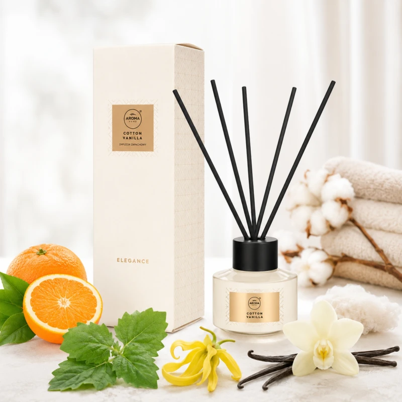 PATYCZKI ZAPACHOWE AROMA HOME ELEGANCE STICKS 50ML COTTON VANILLA