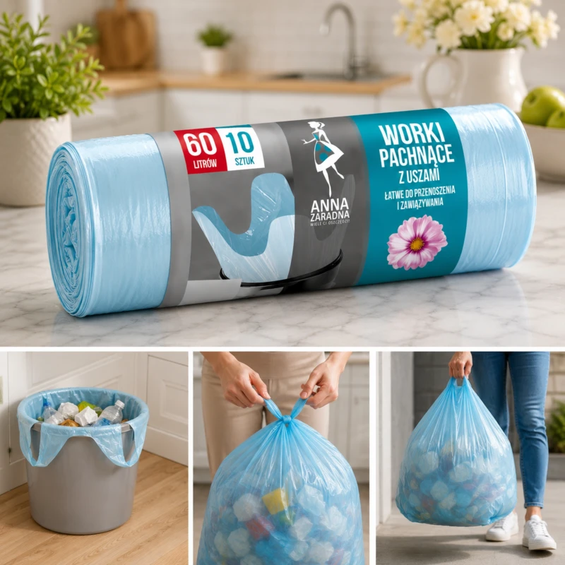 WORKI ZAPACHOWE Z USZAMI 60L KWIATOWE ANNA  ZARADNA (10SZT)