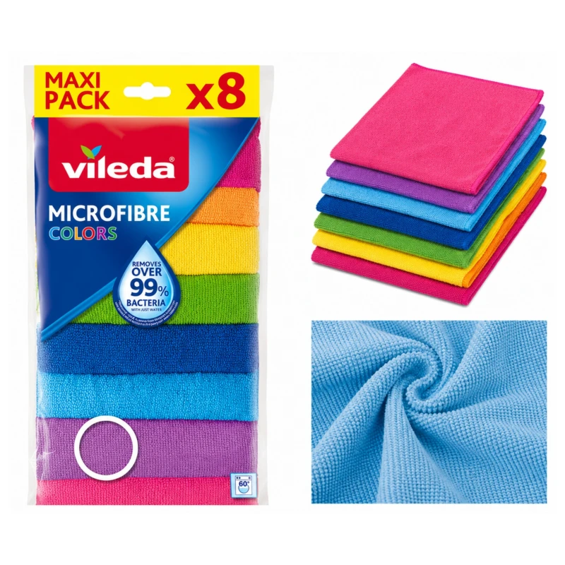 ŚCIERECZKA MIKROFIBRA COLORS 8SZT VILEDA