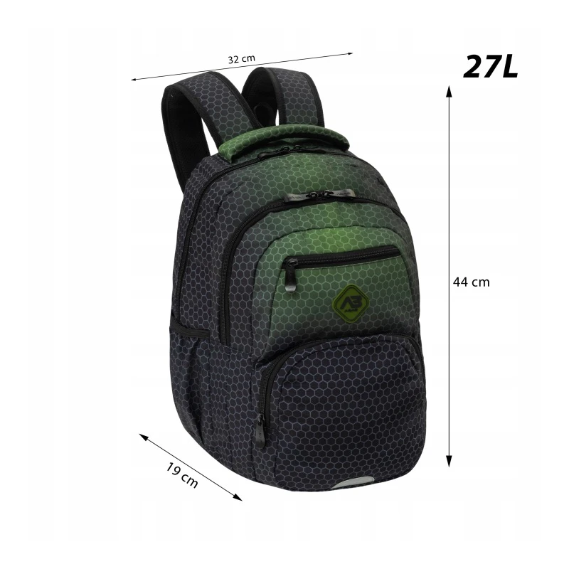 PLECAK ABAG HEXAGON GREEN OMBRE, AB200 *502026037
