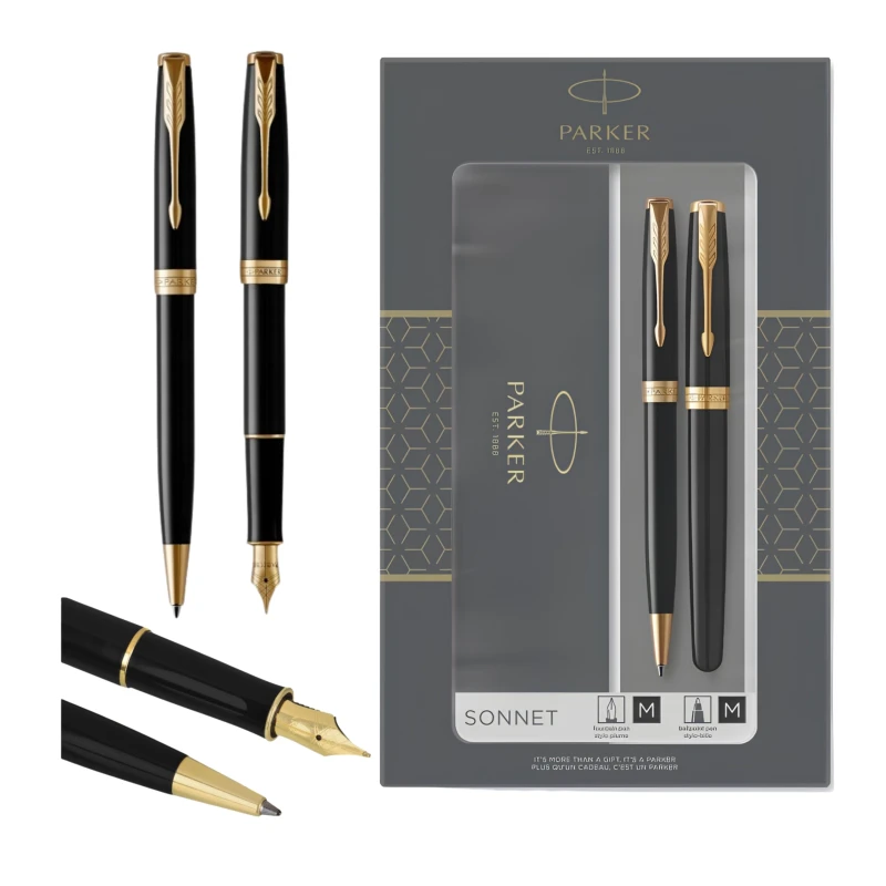 ZESTAW SONNET BLACK GT DŁUGOPIS + PIÓRO WIECZNE 2093371