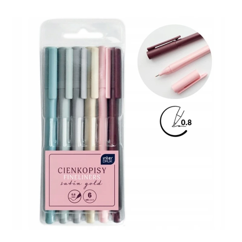 CIENKOPISY 6KOL. SATIN GOLD
