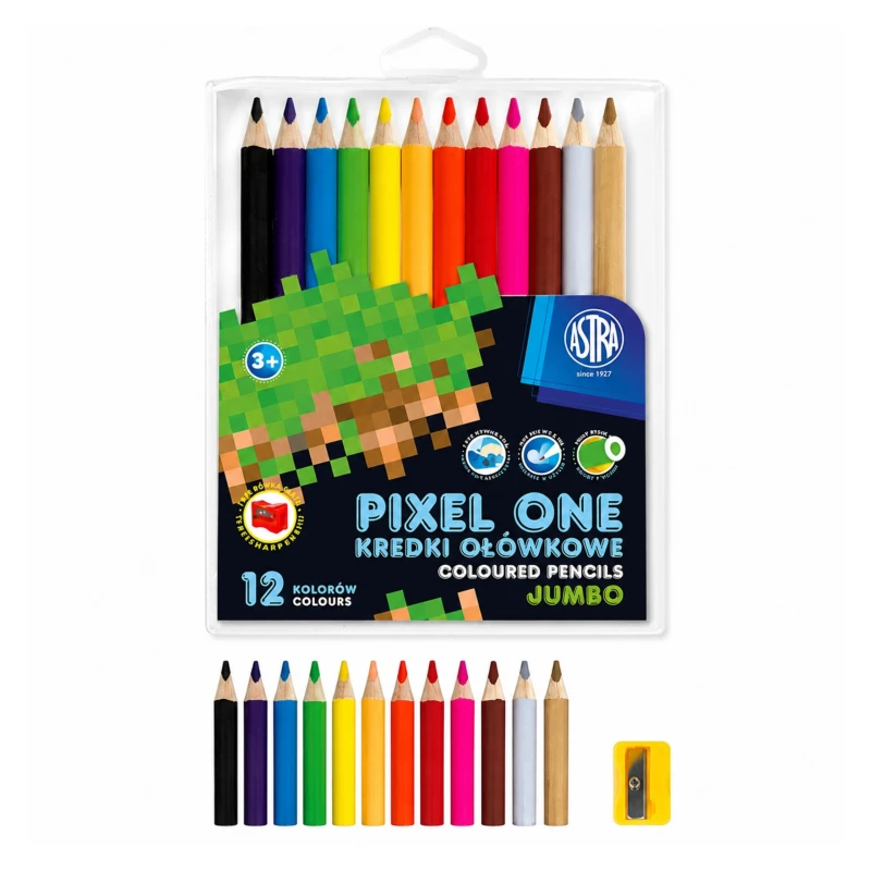 KREDKI OŁÓWKOWE JUMBO PIXEL ONE 12KOL