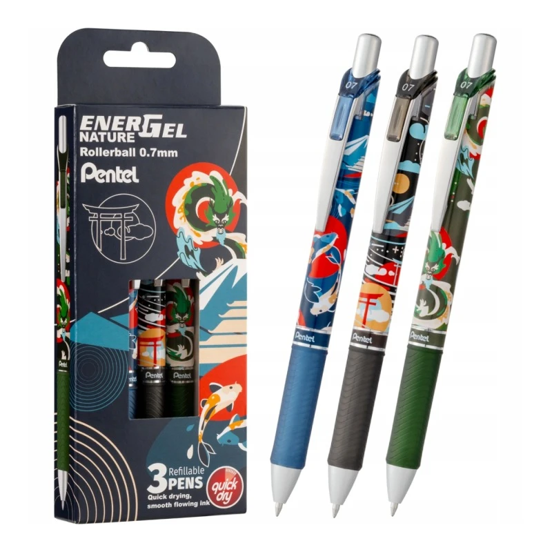 PIÓRO KULKOWE ENERGEL NATURE DARK KPL 3 SZTUKI
