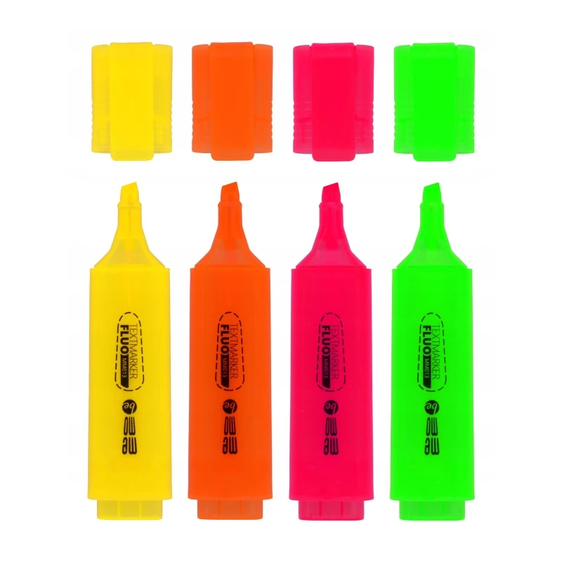 ZAKREŚLACZ MEMOBE, NEONOWY, 4 KOLORY ETUI
