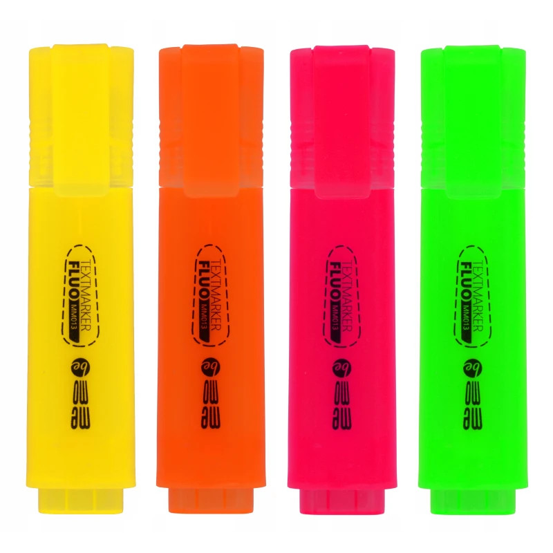 ZAKREŚLACZ MEMOBE, NEONOWY, 4 KOLORY ETUI
