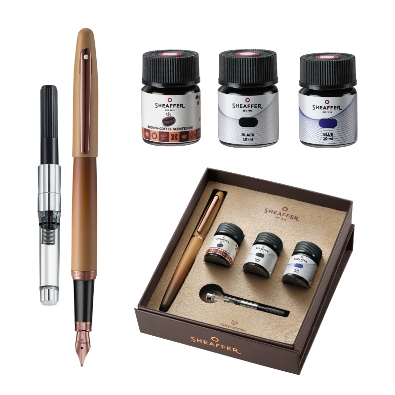 ZESTAW SHEAFFER 100 PIÓRO WIECZNE 9428 FP COFFEE + 3XATRAMENT 10ML MG0942853-15