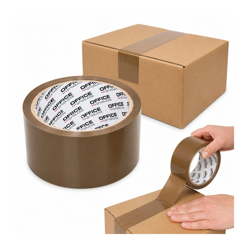TAŚMA PAKOWA OFFICE PRODUCTS HOT-MELT, 48MM, 50Y, 45MIKR., BRĄZOWA
