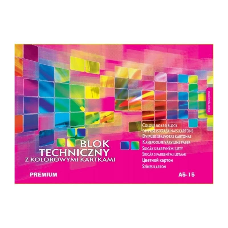 BLOK TECHNICZNY KOLOROWY PREMIUM A5-15K