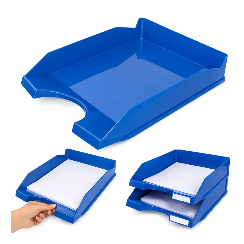 SZUFLADKA NA BIURKO OFFICE PRODUCTS, POLISTYREN/PP, A4, NIEBIESKA