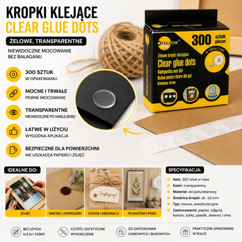 ŻELOWE KROPKI MOCUJĄCE W ROLCE YELLOW ONE YL-1030 125-1042