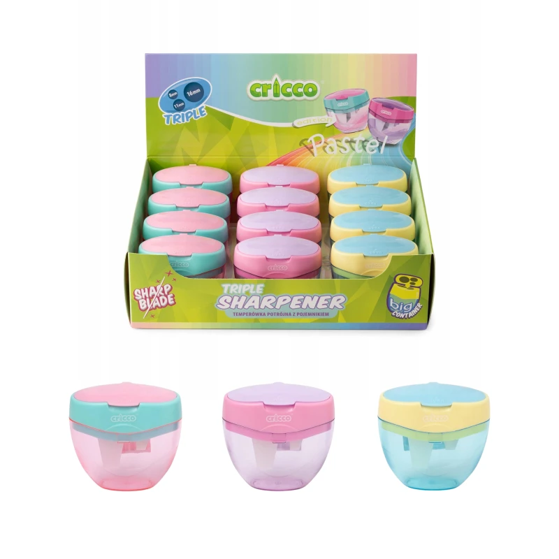 TEMPERÓWKA POTRÓJNA CRICCO Z POJEMNIKIEMPASTEL CR227