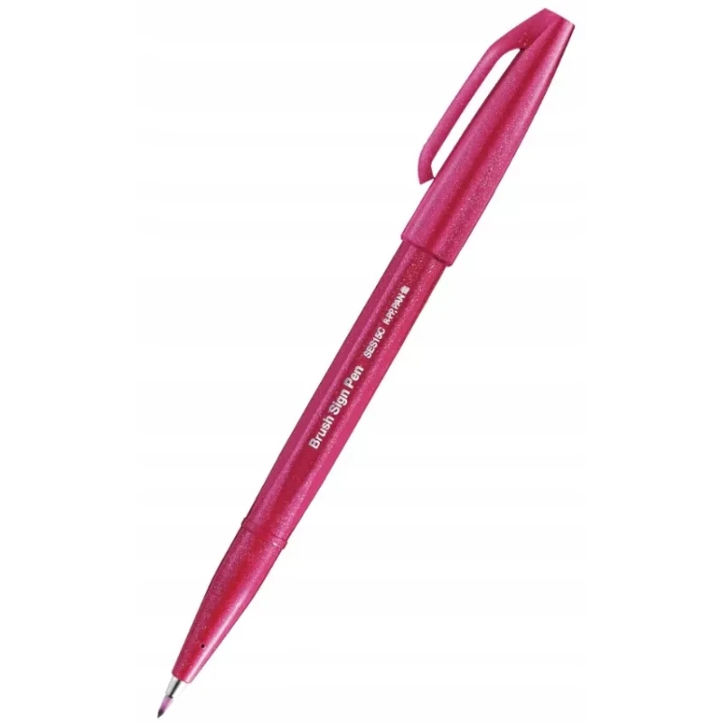 PISAK PĘDZELEK DO KALIGRAFII I LITERNICTWA PENTEL BRUSH SIGN PEN B2/ BURGUND SES15C-B2X