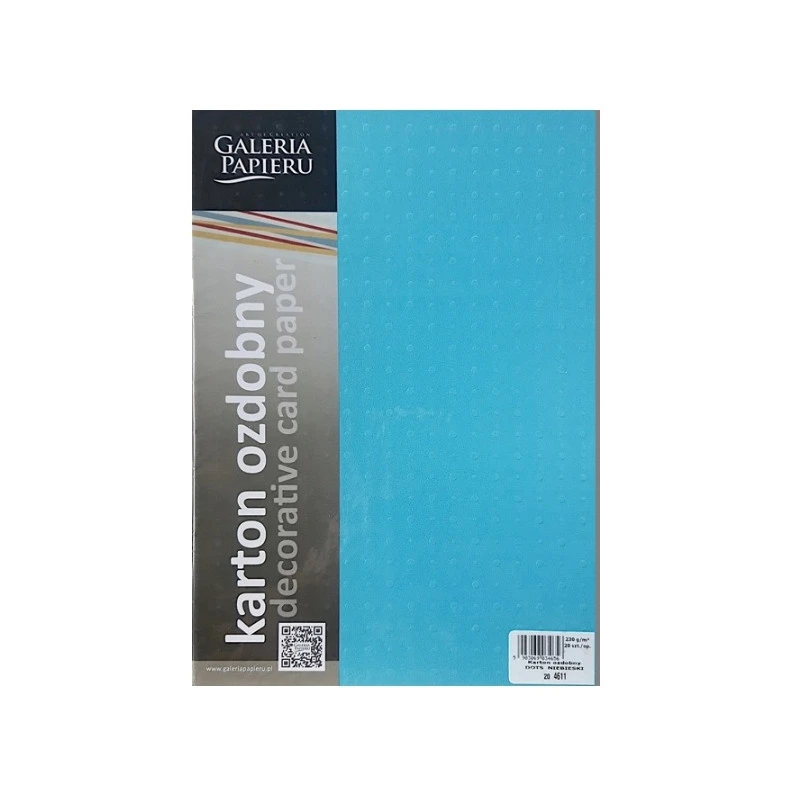 KARTON OZDOBNY DOTS NIEBIESKI 20SZT/OP 230G/M2