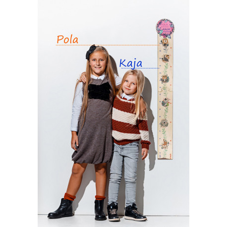 Miarka wzrostu z imieniem drewniana na ścianę