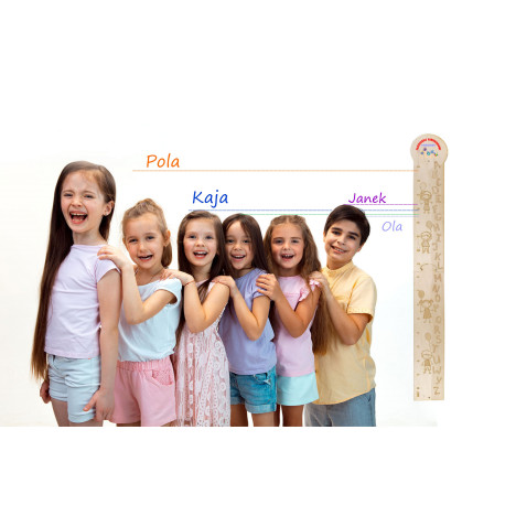 Miarka wzrostu z imieniem drewniana na ścianę