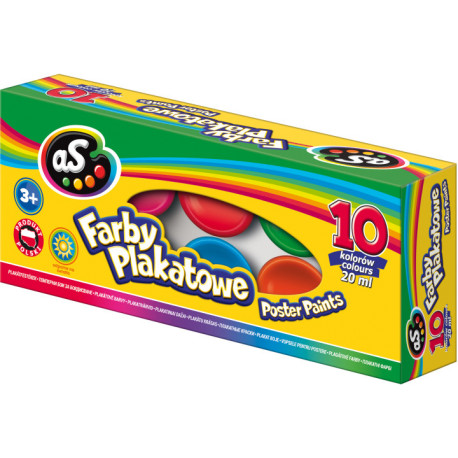 Farby szkolne AS 10 kolorów 20 ml