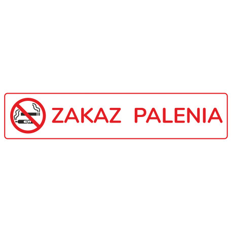 Tabliczka informacyjna PCV 70X297mm ZAKAZ PALENIA