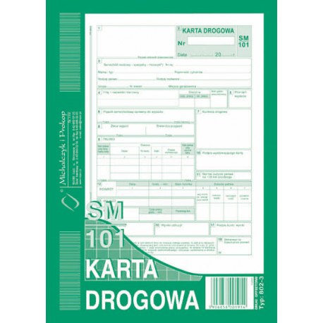 802-3 KD KARTA DROGOWA A-5 SM-101