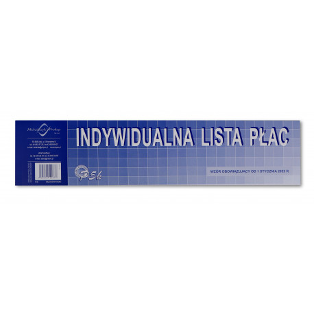 INDYWIDUALNA LISTA PŁAC 1/3 A3 P05H NOWA! MiP